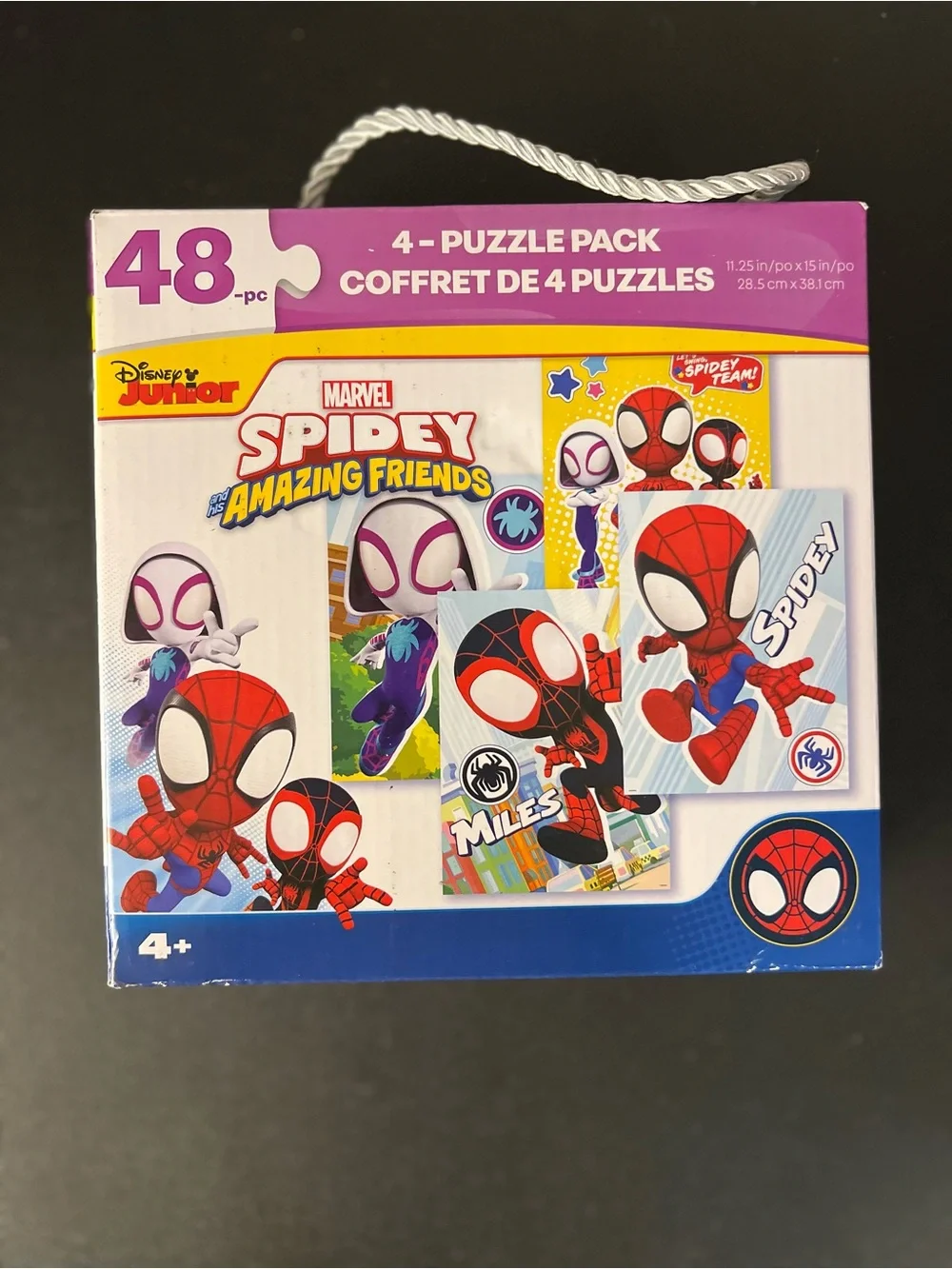 Spidey And His Amazing Friends 48 Pieces 4 Puzzle Pack Disney Junior Marvel New